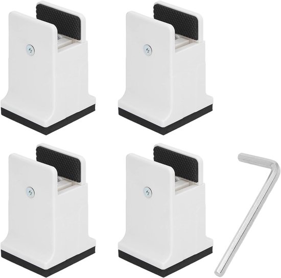 Meubelverhogers - Bedverhogers - Meubels Verhogen - Verstelbaar met Klem - 4 Stuks - Wit van Merkloos