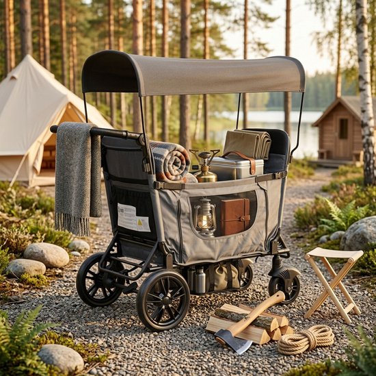 MEUNIQ Opvouwbare dubbele kinderwagen en bolderkar voor 2 kinderen, slaapstand, 4-voudig verstelbare zitting, 8-voudig verstelbare duwbeugel, zonnedak en remmen, donkergrijs
