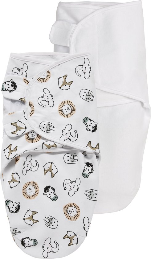 Meyco Baby Animal/Uni swaddlemeyco inbakerdoek - 2-pack - multicolour - 0-3 maanden van Meyco