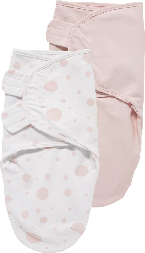 Meyco Baby Dots/Uni swaddlemeyco inbakerdoek - 2-pack - pink/light pink - 0-3 maanden - 1.0 TOG van Meyco Baby