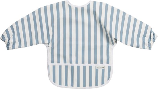 Meyco Baby Fat Stripe Mouwslab - Jeans Blue van Merkloos