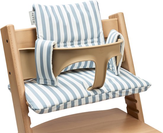 Meyco Baby Fat Stripe Stoelverkleiner Meegroei - Jeans Blue van Merkloos