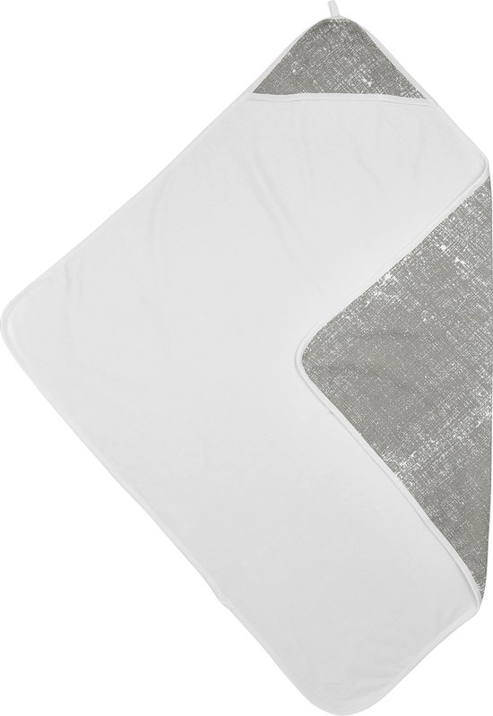 Meyco Baby Fine Lines badcape - light grey - 90x90cm