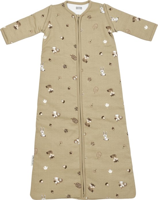 Meyco Baby Forest Animals baby slaapzak met afritsbare mouwen - sand - 90cm - 2.5 TOG van Meyco
