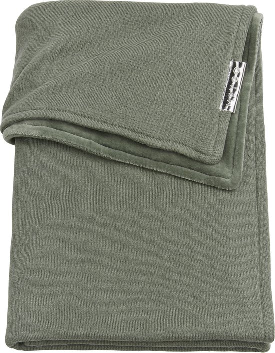 Meyco Baby Knit Basic velvet wiegdeken - forest green - 75x100cm