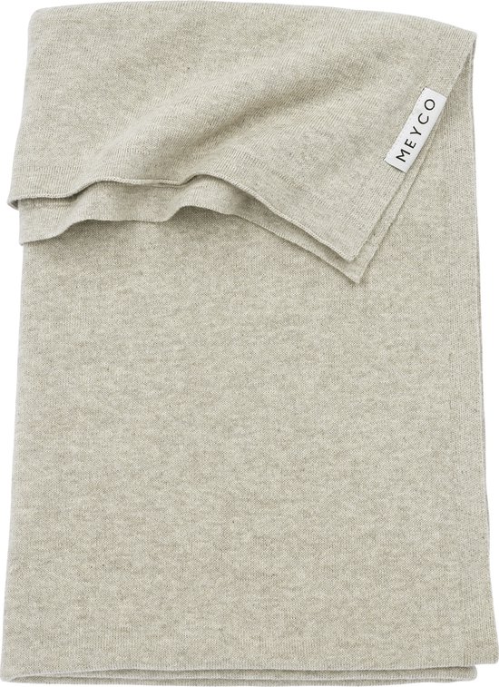 Meyco Baby Knit Basic wiegdeken - sand melange - 75x100cm van Meyco