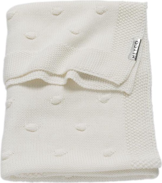 Meyco Baby Knots ledikant deken - offwhite - 100x150cm van Meyco