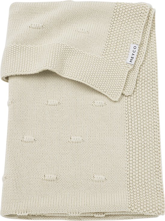 Meyco Baby Knots ledikant deken - soft sand - 100x150cm van Meyco