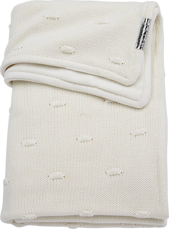 Meyco Baby Knots velvet ledikant deken - offwhite - 100x150cm