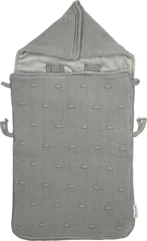 Meyco Baby Knots voetenzak - grey - 40x82cm van Meyco