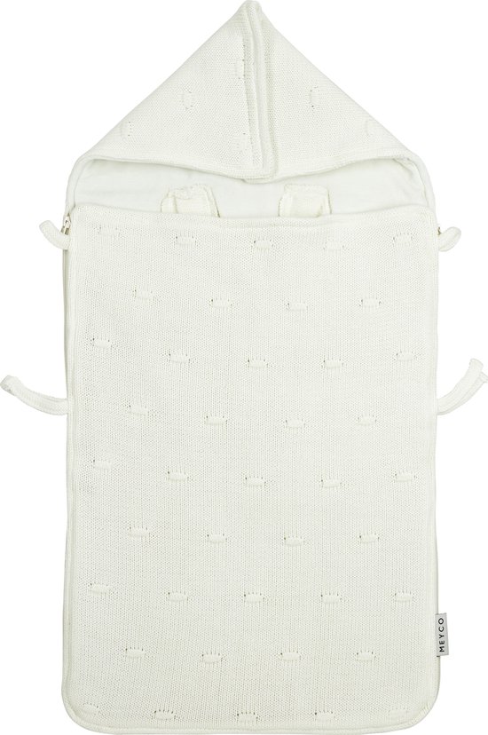 Meyco Baby Knots voetenzak - offwhite - 40x82cm van Meyco