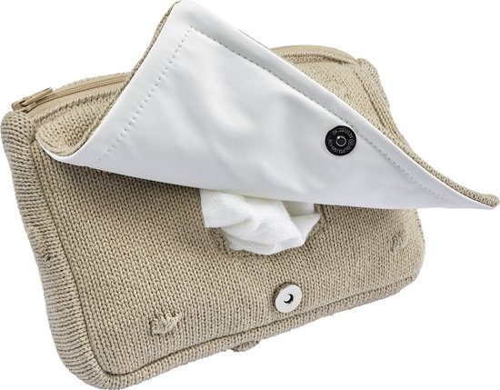 Meyco Baby Mini Knots billendoekjesetui - sand van Meyco