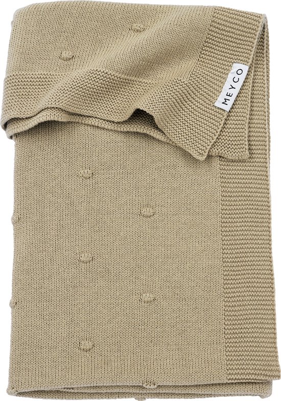 Meyco Baby Mini Knots ledikant deken - sand - 100x150cm van Meyco