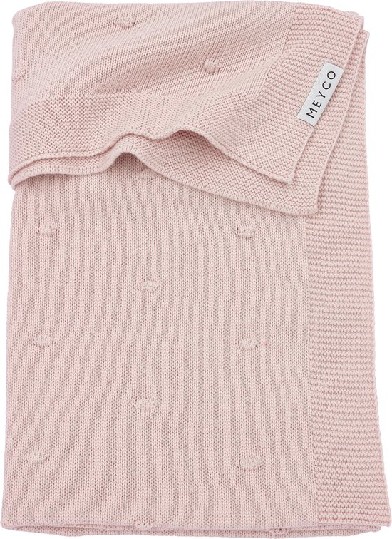 Meyco Baby Mini Knots ledikant deken - soft pink - 100x150cm van Meyco