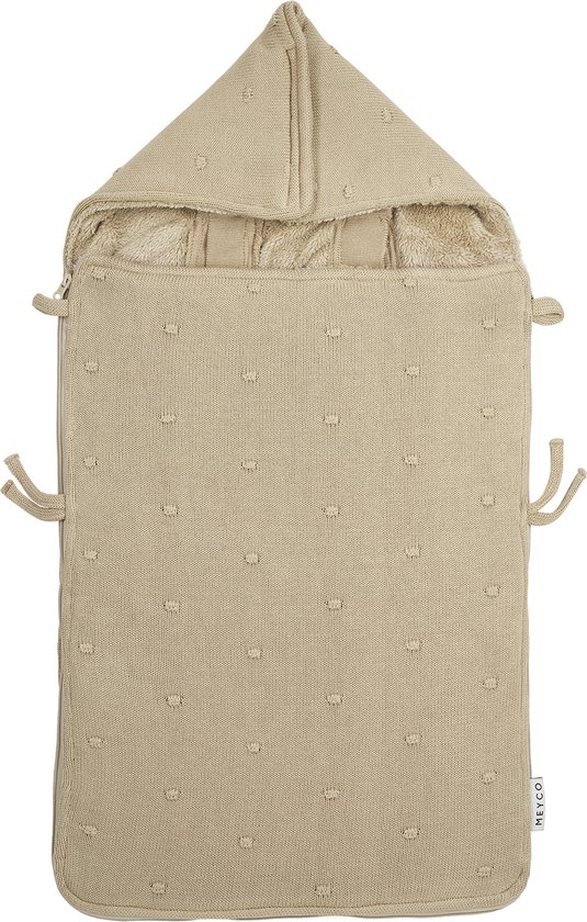 Meyco Baby Mini Knots voetenzak - sand - 40x82cm van Meyco
