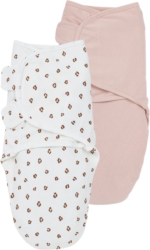 Meyco Baby Mini Panther Swaddlemeyco Inbakerdoek - Soft Pink - 0-3 Maanden - 2-pack van Meyco Baby