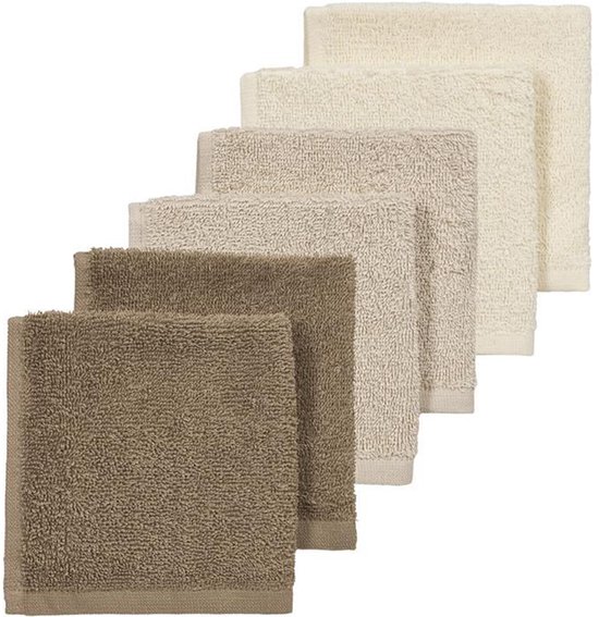 Meyco Baby Monddoekjes - 6 stuks - 30x30 cm - Natural / Soft Sand / Taupe van Merkloos