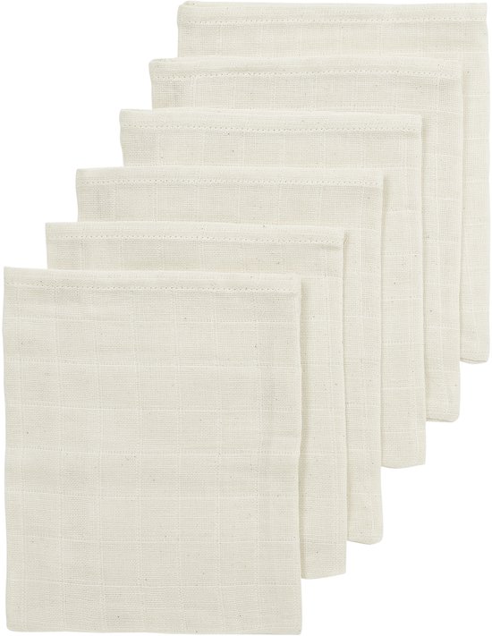 Meyco Baby Nature Washandjes - Hydrofiel - 6-Pack - 20x17cm van Merkloos