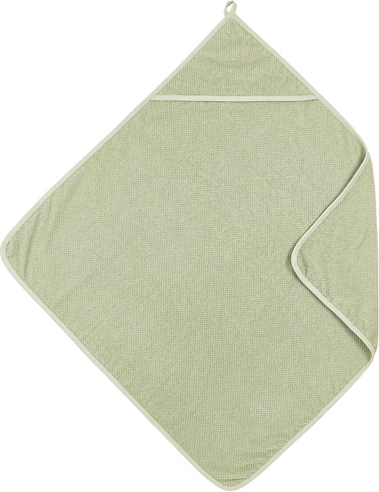 Meyco Baby Popcorn badcape - soft olive - 75x75cm van Meyco
