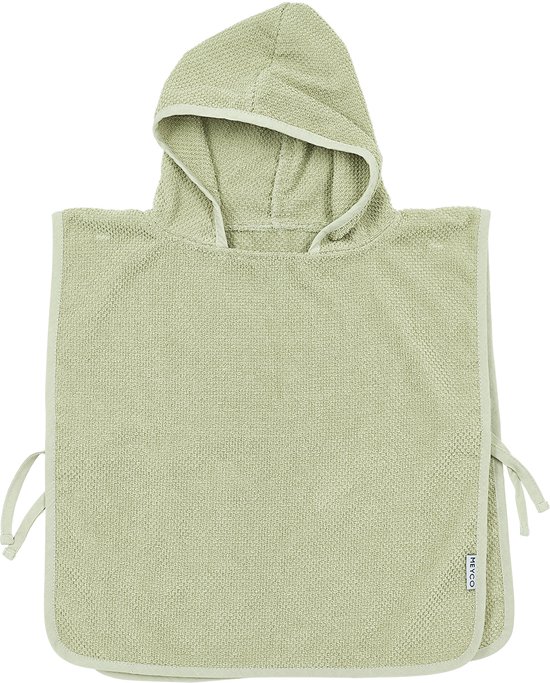 Meyco Baby Popcorn badponcho - soft olive - 1-3 jaar van Meyco