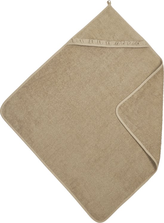 Meyco Baby Ruffle badcape - badstof - taupe - 80x80cm van Meyco