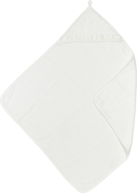 Meyco Baby Ruffle badcape - offwhite - 80x80cm van Merkloos