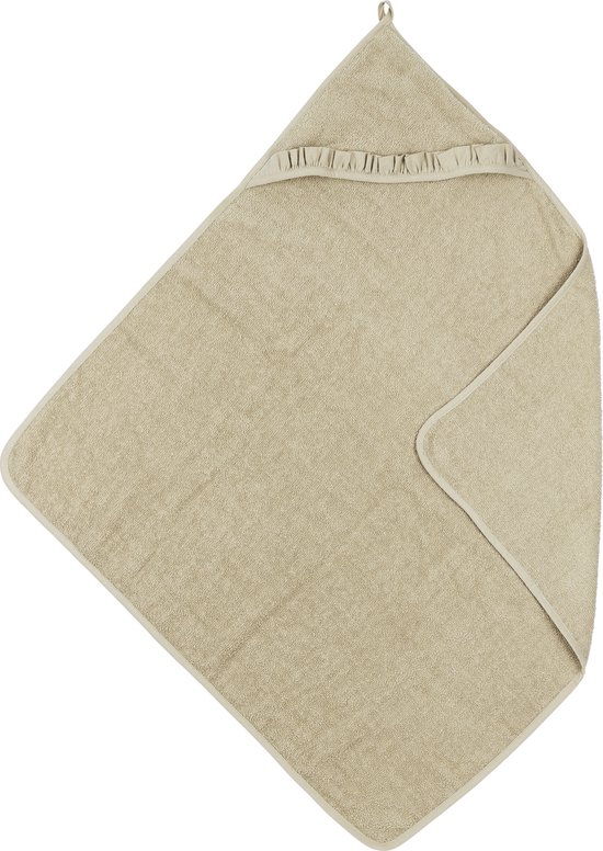 Meyco Baby Ruffle badcape - sand - 80x80cm van Merkloos