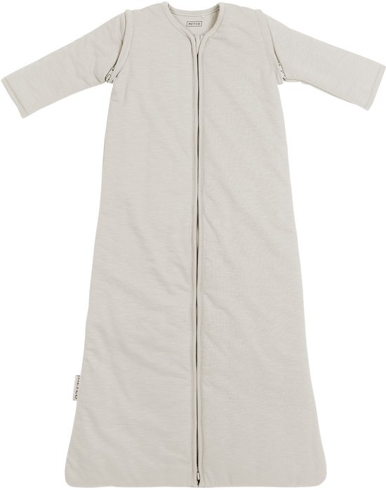 Meyco Baby Slub baby slaapzak met afritsbare mouwen - greige - 110cm - 2.5 TOG