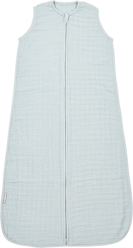 Meyco Baby Uni baby zomerslaapzak - pre-washed hydrofiel - grey blue - 60cm - 0.5 TOG van Merkloos