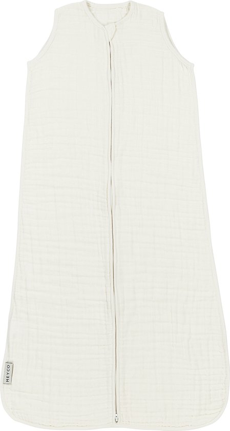 Meyco Baby Uni baby zomerslaapzak - pre-washed hydrofiel - offwhite - 60cm - 0.5 TOG van Merkloos