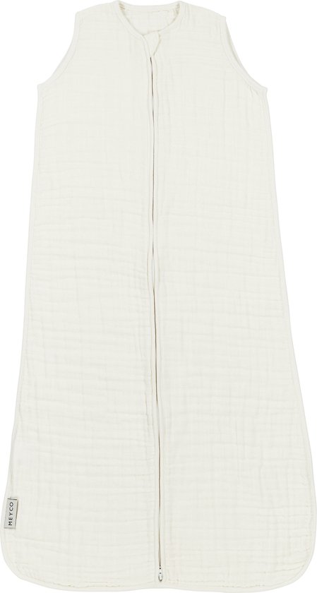 Meyco Baby Uni baby zomerslaapzak - pre-washed hydrofiel - offwhite - 90cm - 0.5 TOG van Merkloos