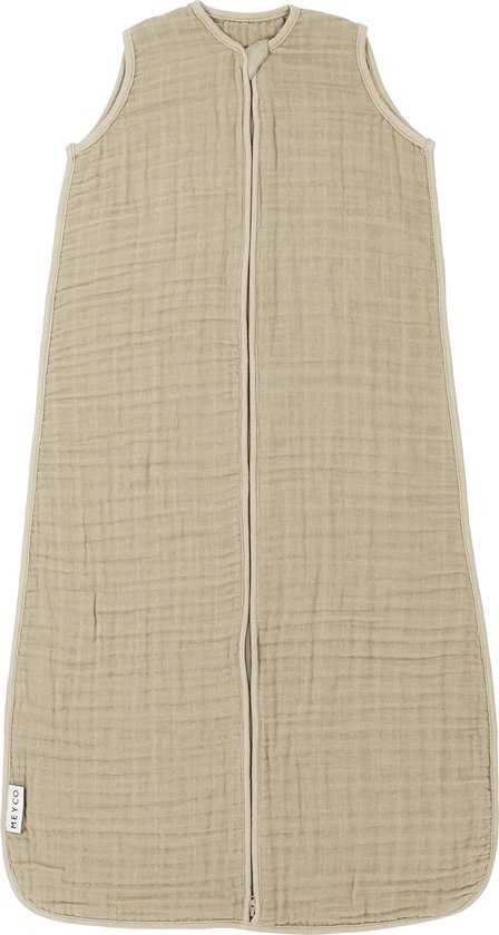 Meyco Baby Uni baby zomerslaapzak - pre-washed hydrofiel - sand - 60cm - 0.5 TOG van Merkloos