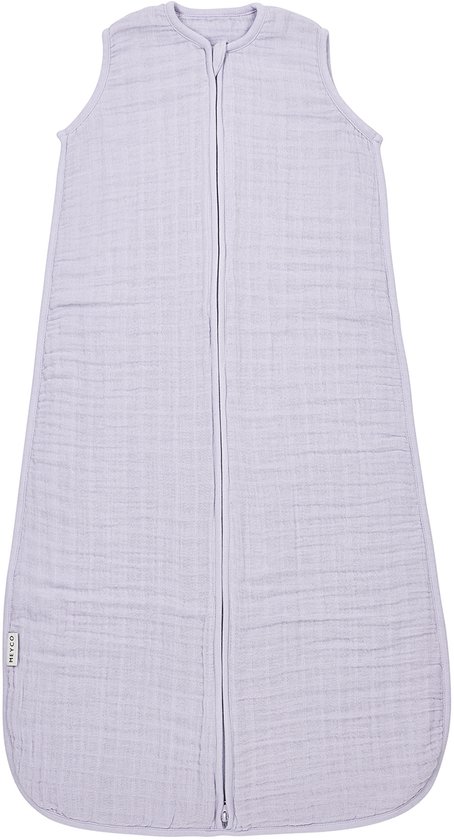 Meyco Baby Uni baby zomerslaapzak - pre-washed hydrofiel - soft lavender - 110cm - 0.5 TOG van Meyco