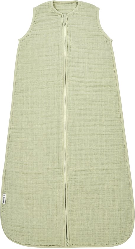 Meyco Baby Uni baby zomerslaapzak - pre-washed hydrofiel - soft olive - 110cm - 0.5 TOG van Meyco