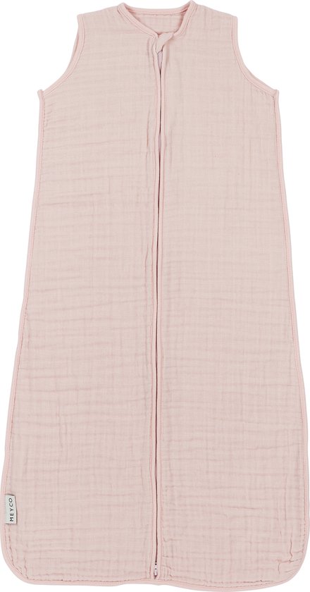 Meyco Baby Uni baby zomerslaapzak - pre-washed hydrofiel - soft pink - 60cm - 0.5 TOG van Merkloos