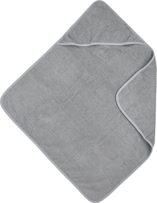 Meyco Baby Uni badcape - badstof - grey - 75x75cm van Meyco