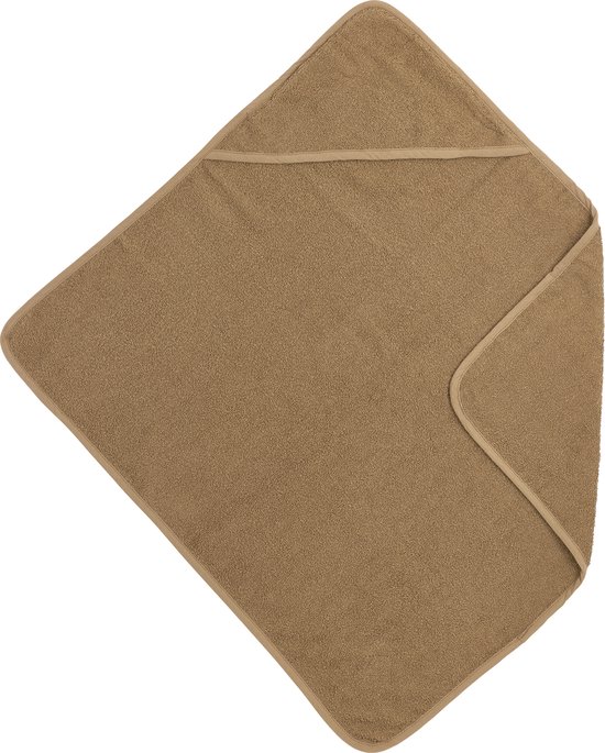 Meyco Baby Uni badcape - badstof - toffee - 75x75cm van Meyco