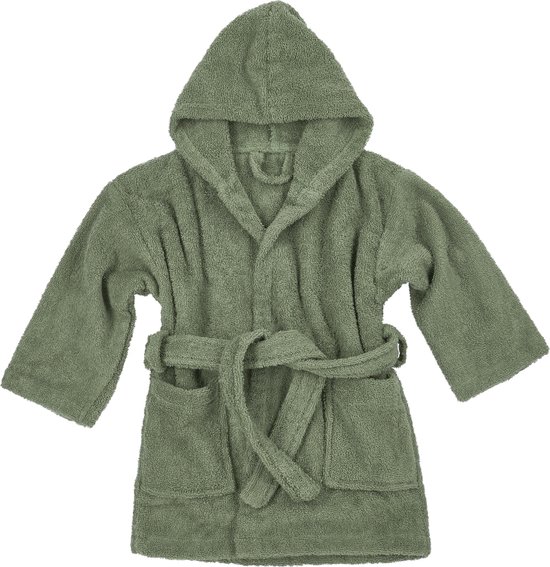 Meyco Baby Uni badjas - badstof - forest green - 98/104 van Merkloos