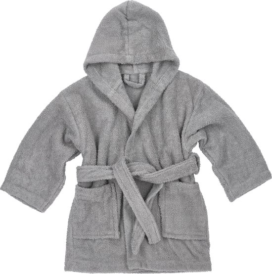 Meyco Baby Uni badjas - badstof - grey - 98/104 van Meyco