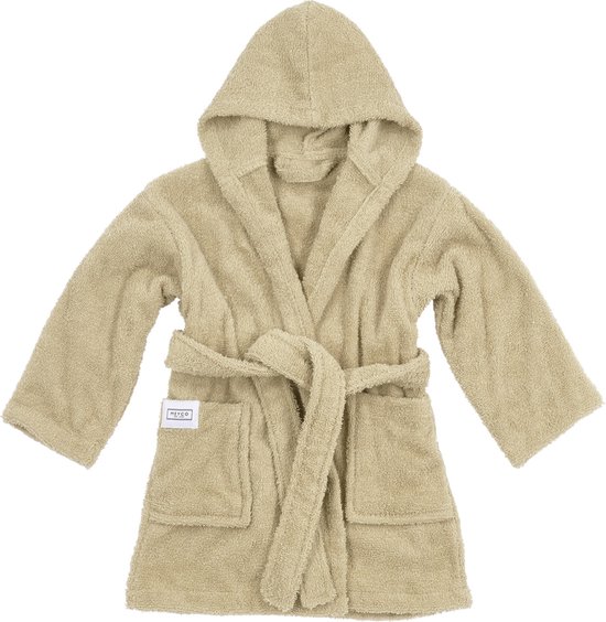 Meyco Baby Uni badjas - badstof - sand - 86/92 van Meyco Baby