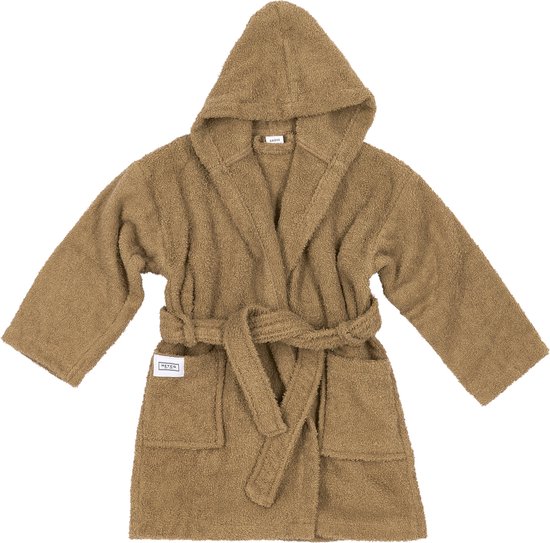 Meyco Baby Uni badjas - badstof - toffee - 98/104 van Meyco