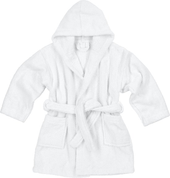 Meyco Baby Uni badjas - badstof - white - 98/104 van Meyco
