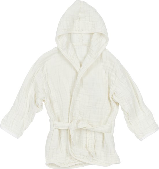 Meyco Baby Uni badjas - pre-washed hydrofiel - offwhite - 74/80 van Meyco