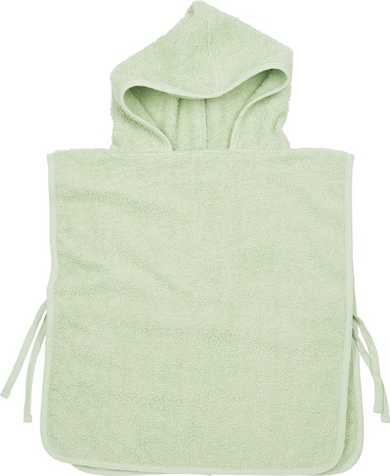 Meyco Baby Uni badponcho - badstof - soft green - 1-3 jaar van Meyco