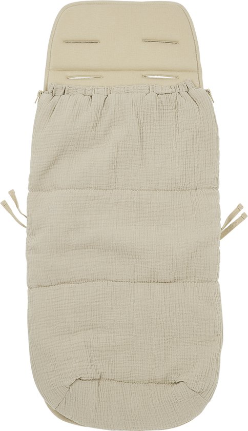 Meyco Baby Uni buggy voetenzak en inlegger - pre-washed hydrofiel - sand - 45x130cm (2-in-1) van Meyco