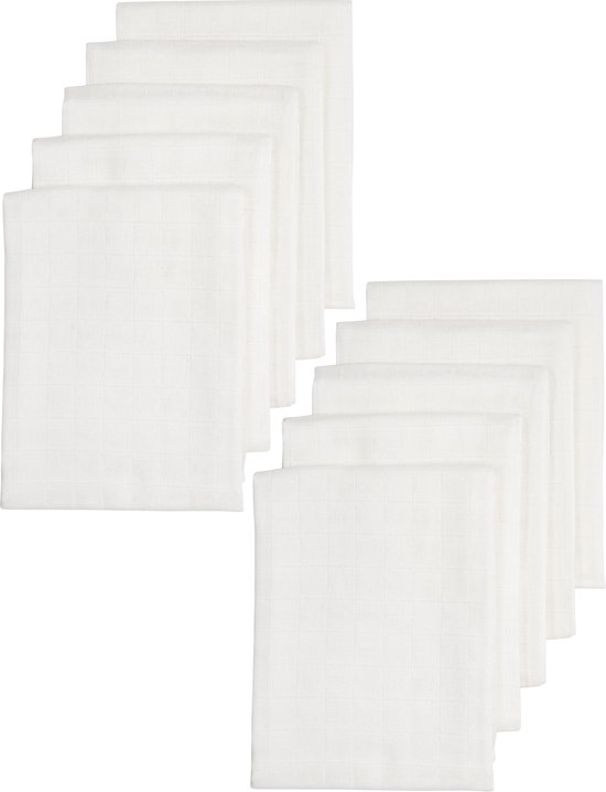 Meyco Baby Uni hydrofiele doeken - 10-pack - white - 70x70cm van Meyco