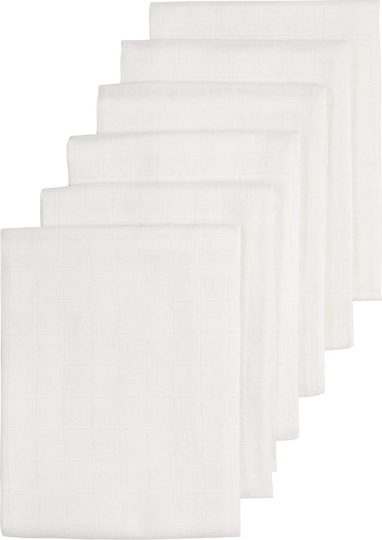 Meyco Baby Uni hydrofiele doeken - 6-pack - white - 60x60cm van Meyco