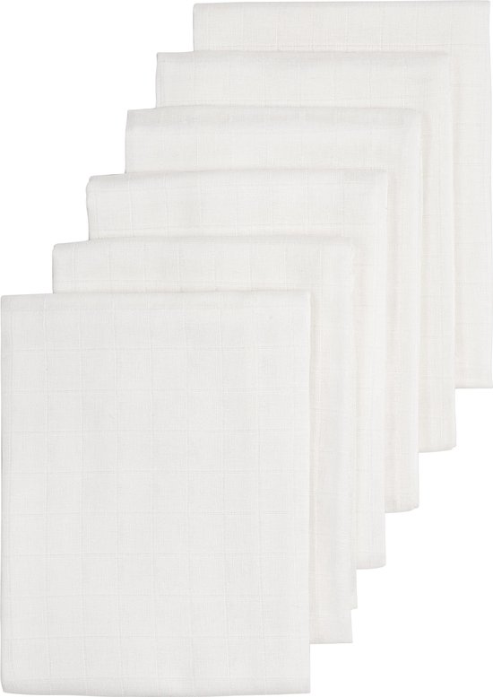 Meyco Baby Uni hydrofiele doeken - 6-pack - white - 70x70cm van Meyco