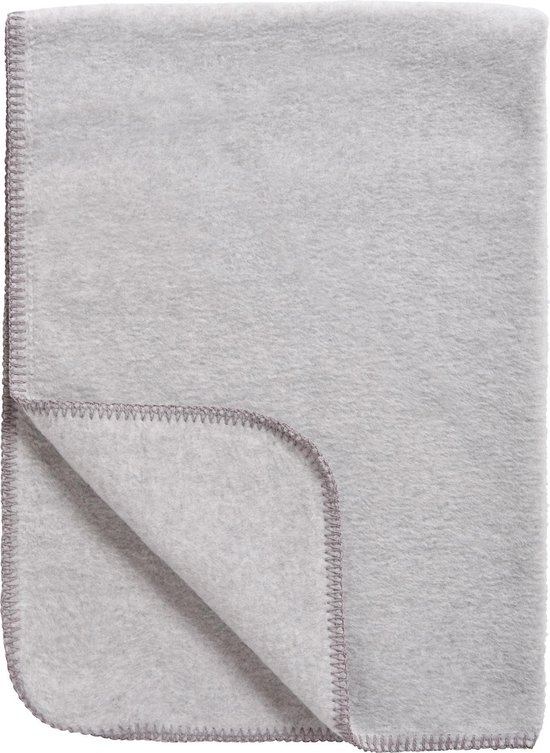 Meyco Baby Uni ledikant deken - geweven - grey melange - 100x150cm van Meyco