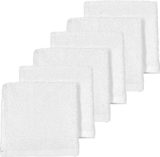 Meyco Baby Uni monddoekjes - 6-pack - badstof - white - 30x30cm van Meyco